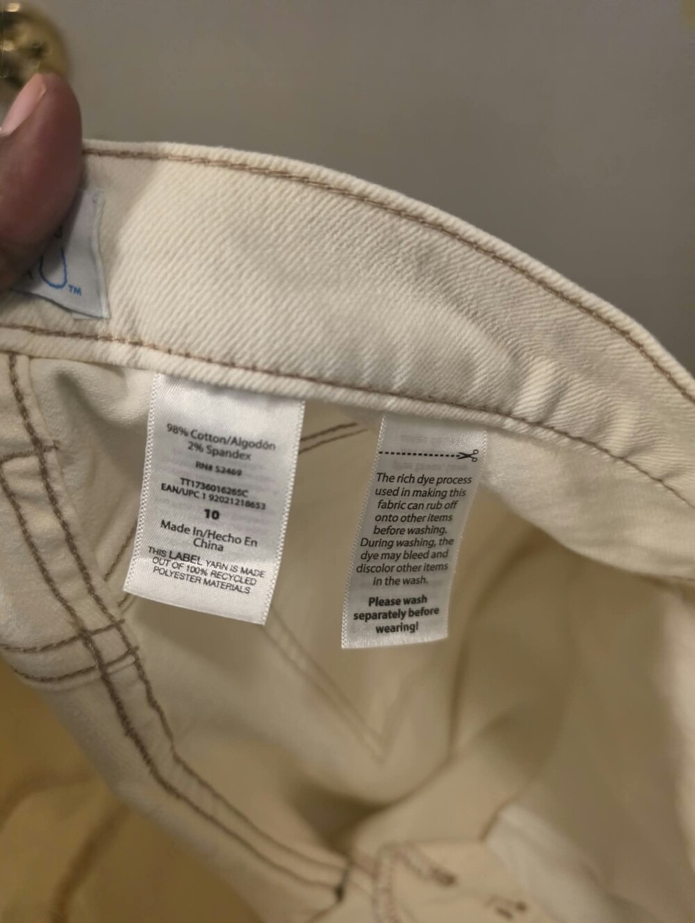 Time and Tru Cream Straight-Leg Jeans - Picture 7 of 16